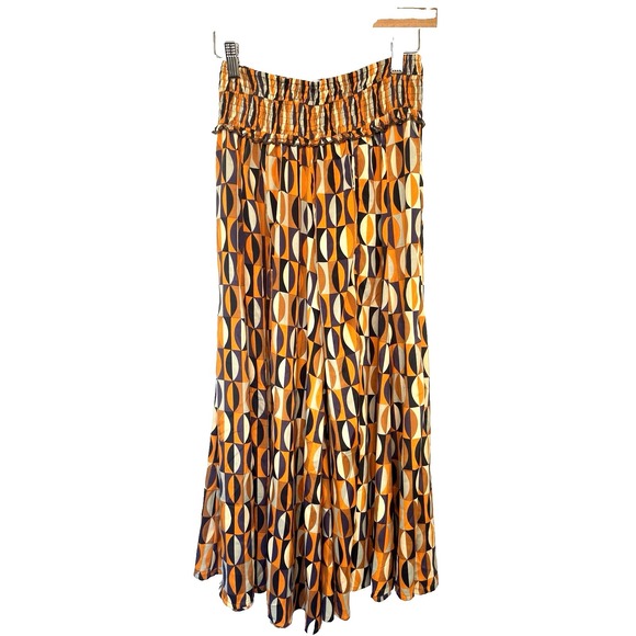 Karma Highway Pants - Karma Highway Retro Wide Leg Smocked Pants OS Boho Groovy Psychedelic Festival